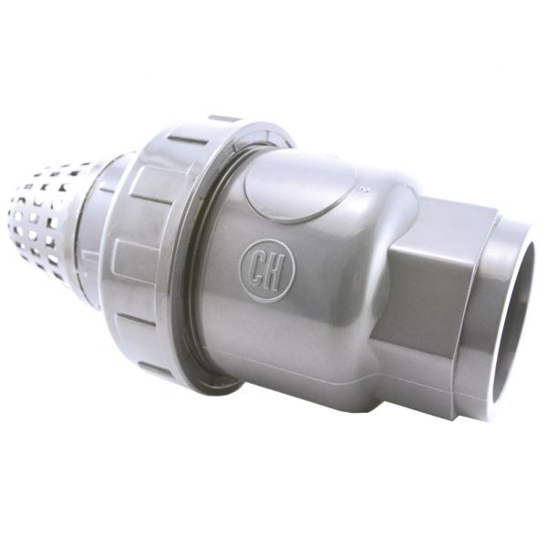 CHECK FOOT VALVE WITH SPRING SINGLE UNIÓN SOLVENT FPM