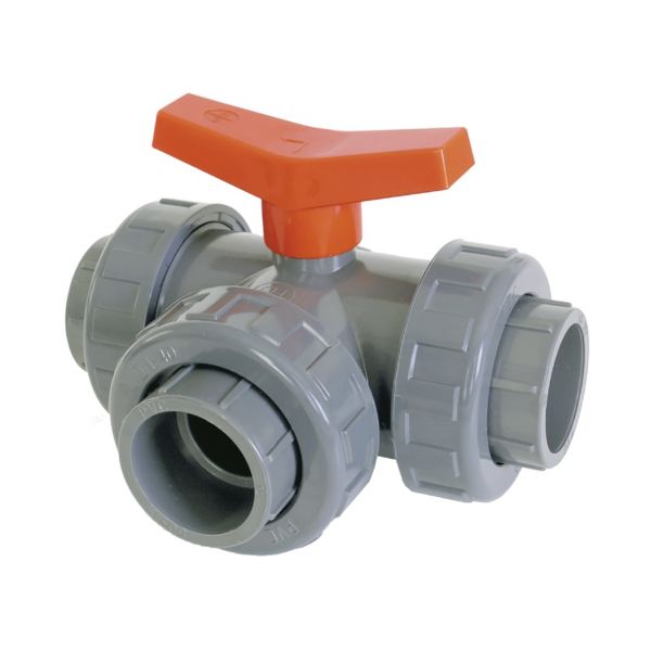 3 WAY BALL VALVE "T" SOLVENT EPDM