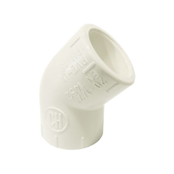 ELBOW 45º SOLVENT WHITE