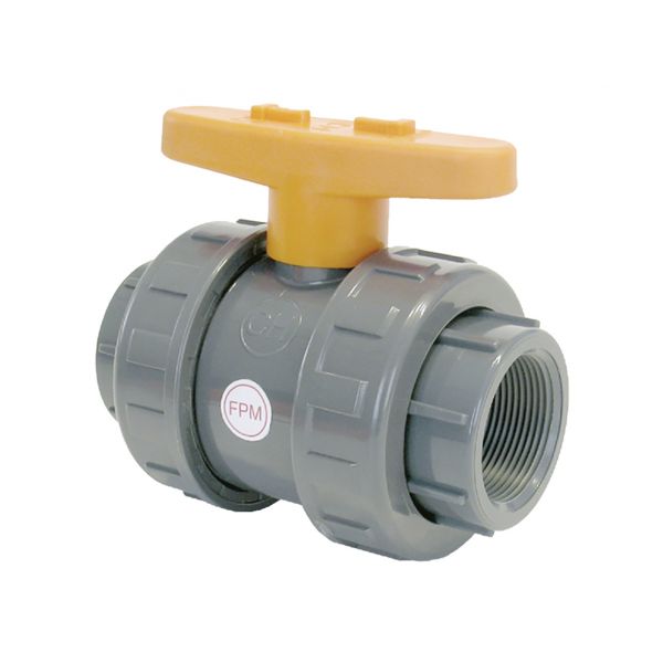 2 WAY BALL VALVE  DOUBLE UNIÓN THREAD FPM CR